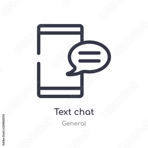 text chat outline icon. isolated line vector illustration from general collection. editable thin stroke text chat icon on white background © zaurrahimov