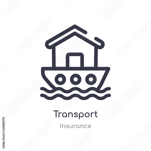 transport outline icon. isolated line vector illustration from insurance collection. editable thin stroke transport icon on white background