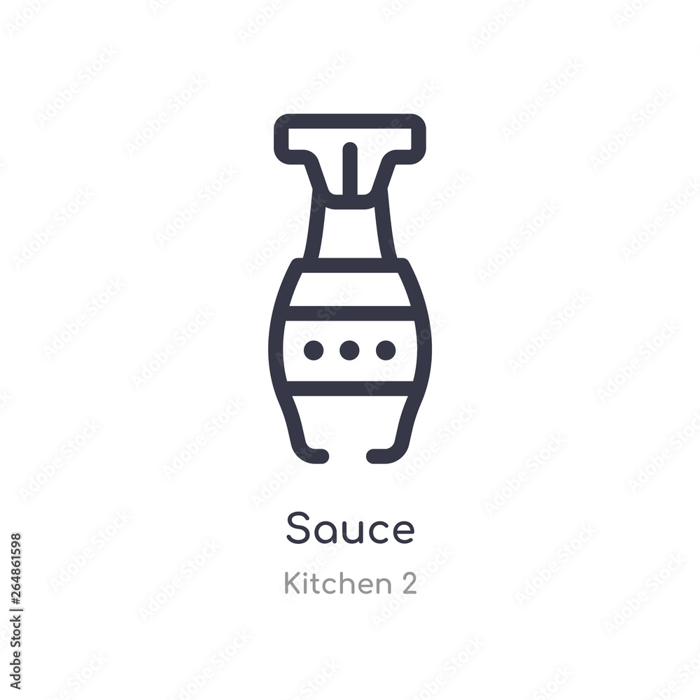 sauce outline icon. isolated line vector illustration from kitchen 2 collection. editable thin stroke sauce icon on white background sauce outline icon. isolated line vector illustration from kitchen 2 collection. editable thin stroke sauce icon on white background