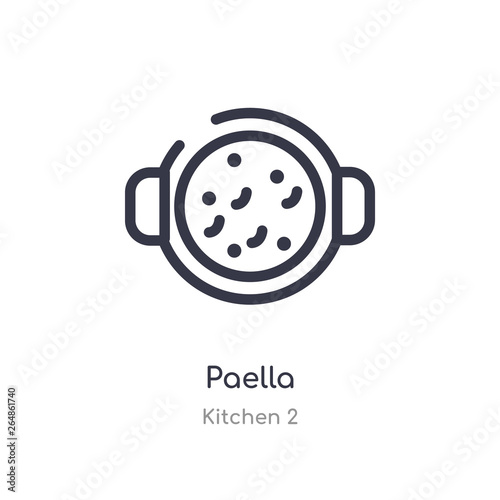paella outline icon. isolated line vector illustration from kitchen 2 collection. editable thin stroke paella icon on white background