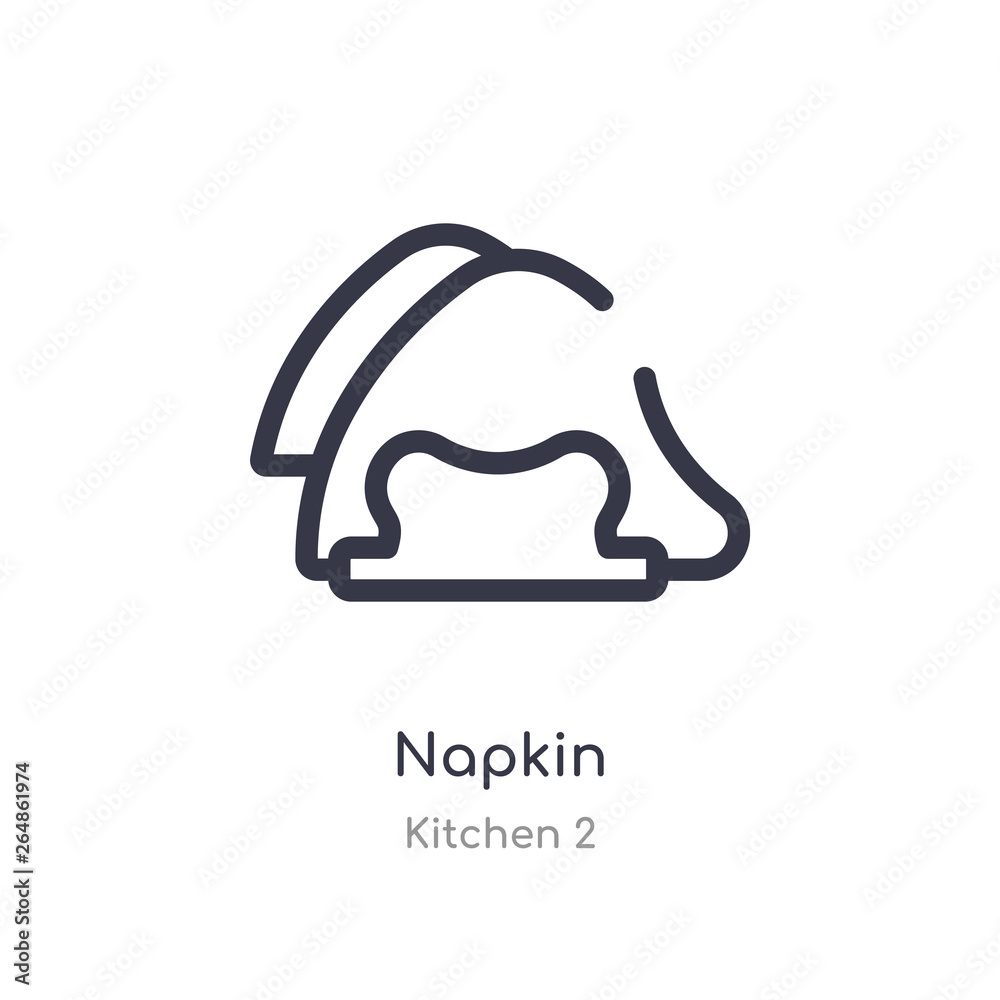 napkin outline icon. isolated line vector illustration from kitchen 2 collection. editable thin stroke napkin icon on white background napkin outline icon. isolated line vector illustration from kitchen 2 collection. editable thin stroke napkin icon on white background