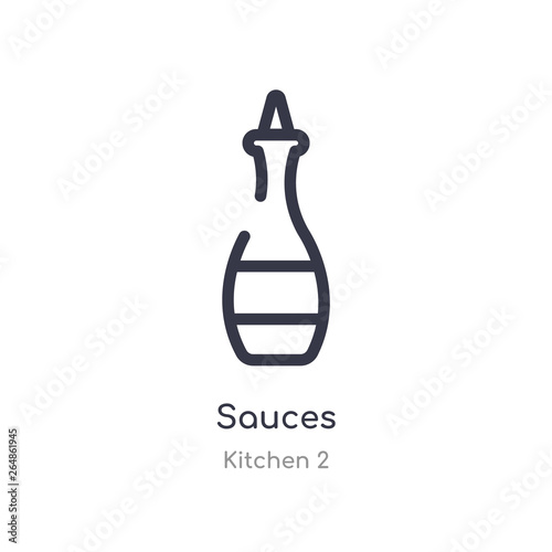 sauces outline icon. isolated line vector illustration from kitchen 2 collection. editable thin stroke sauces icon on white background