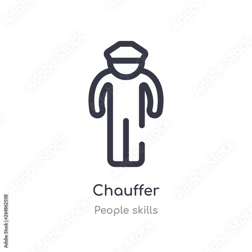 chauffer outline icon. isolated line vector illustration from people skills collection. editable thin stroke chauffer icon on white background