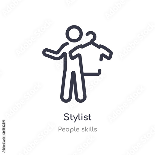 stylist outline icon. isolated line vector illustration from people skills collection. editable thin stroke stylist icon on white background