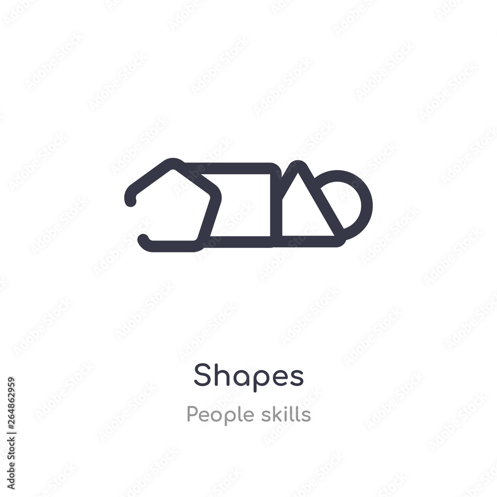 shapes outline icon. isolated line vector illustration from people skills collection. editable thin stroke shapes icon on white background shapes outline icon. isolated line vector illustration from people skills collection. editable thin stroke shapes icon on white background