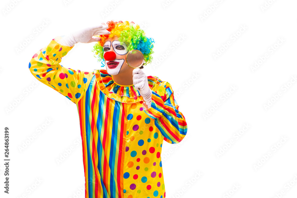 Male clown isolated on white Male clown isolated on white