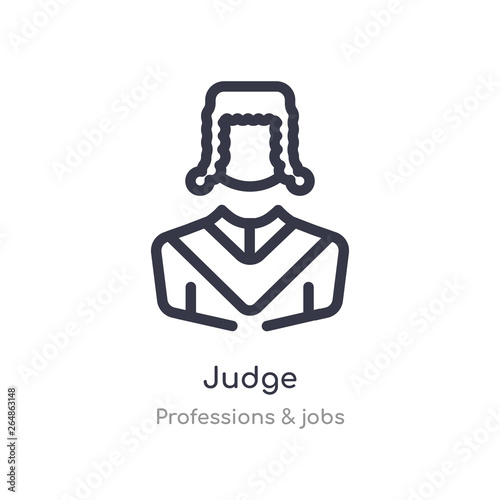 judge outline icon. isolated line vector illustration from professions & jobs collection. editable thin stroke judge icon on white background