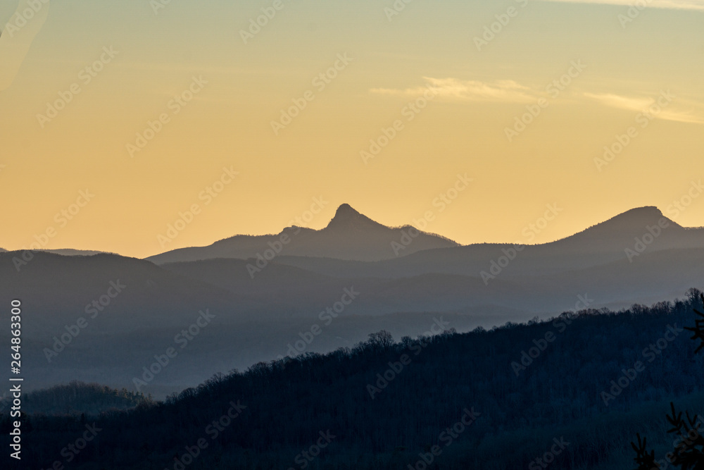 sunset in the mountains