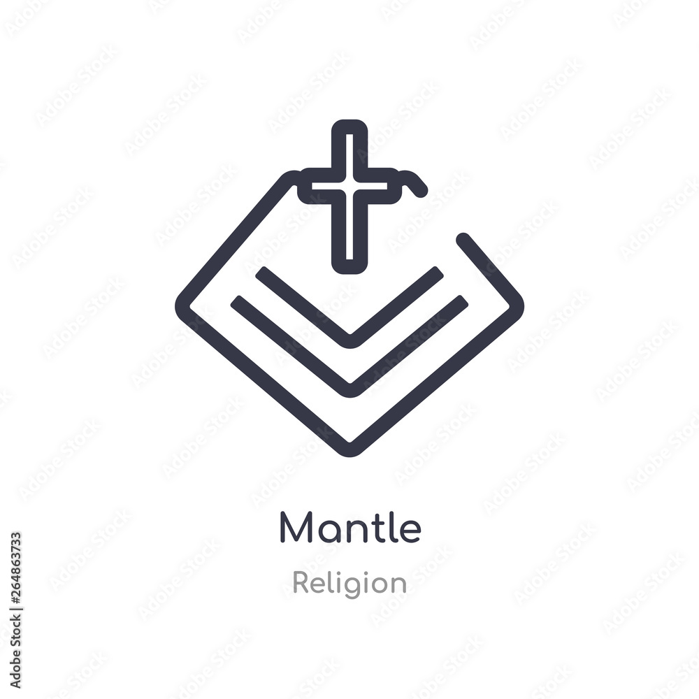 Obraz premium mantle outline icon. isolated line vector illustration from religion collection. editable thin stroke mantle icon on white background