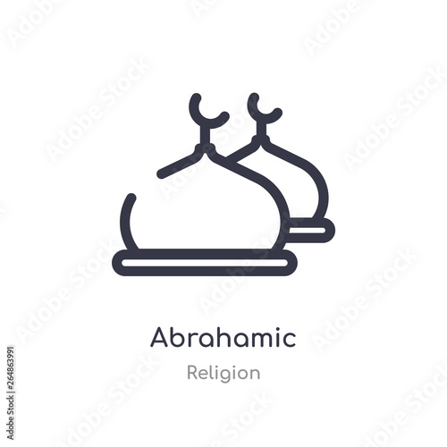 abrahamic outline icon. isolated line vector illustration from religion collection. editable thin stroke abrahamic icon on white background