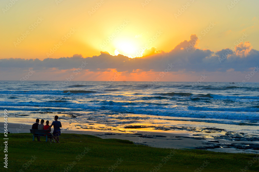 Beautiful sunrise on the beach of Torres, Brazil. 7:01 am Beautiful sunrise on the beach of Torres, Brazil. 7:01 am