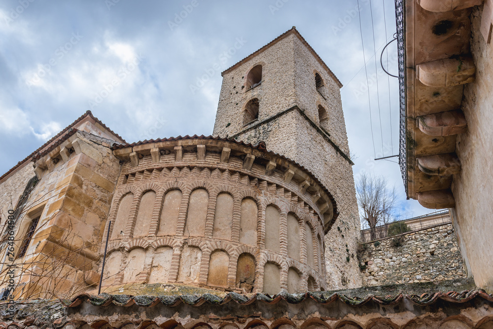 Former Church of Santiago in Sepulveda, small historical town in Segovia region of Spain