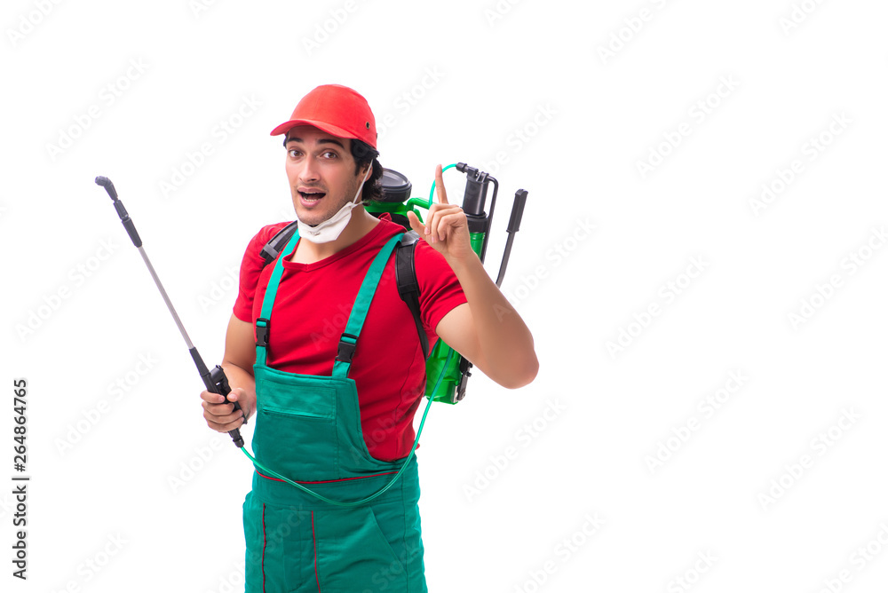 Pest control contractor isolated on white background Pest control contractor isolated on white background
