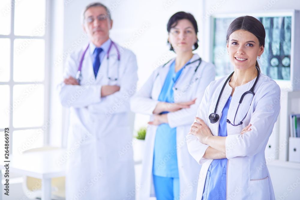 Group of doctors and nurses standing in the hospital Accident and Emergency department Group of doctors and nurses standing in the hospital Accident and Emergency department
