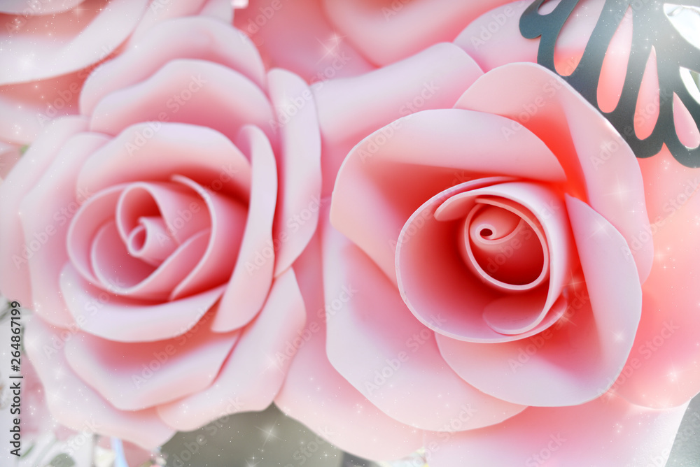 banner background with pink roses