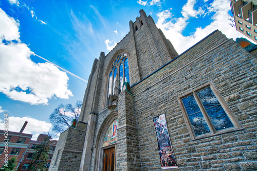 Toronto, Canada-4 April, 2019: Glenview Presbyterian Church located on Yonge street in Toronto midtown photo