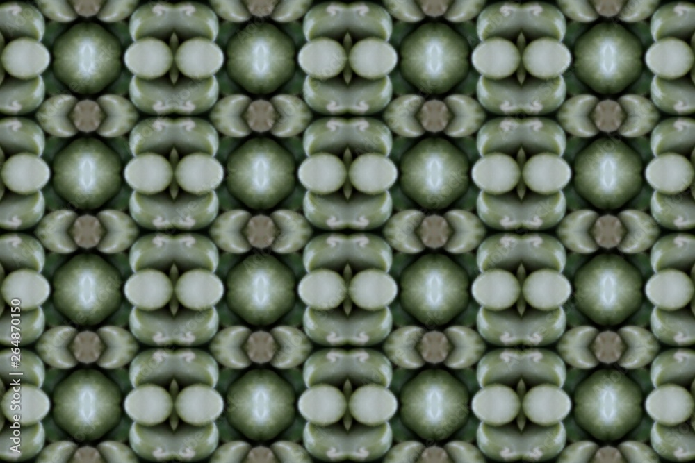 green beads on white background