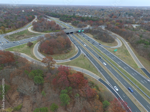 Aerial View of Long Island New York Traffic photo