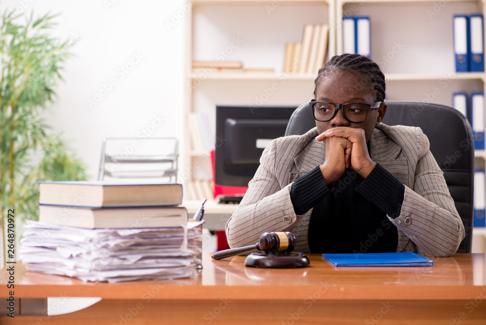 Black female lawyer in courthouse Black female lawyer in courthouse