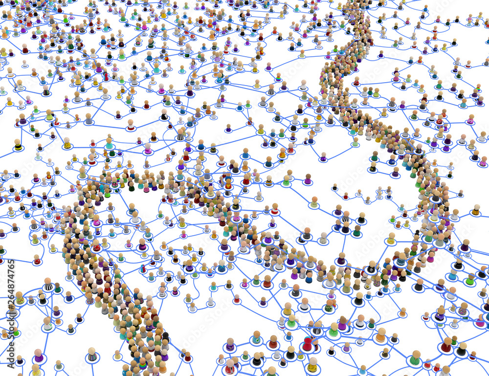 Cartoon Crowd Layered System, Path Amidst