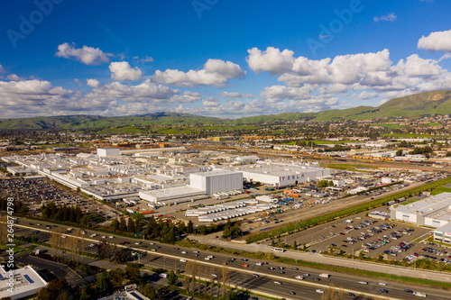 Aerial photo Tesla Factory Fremont CA