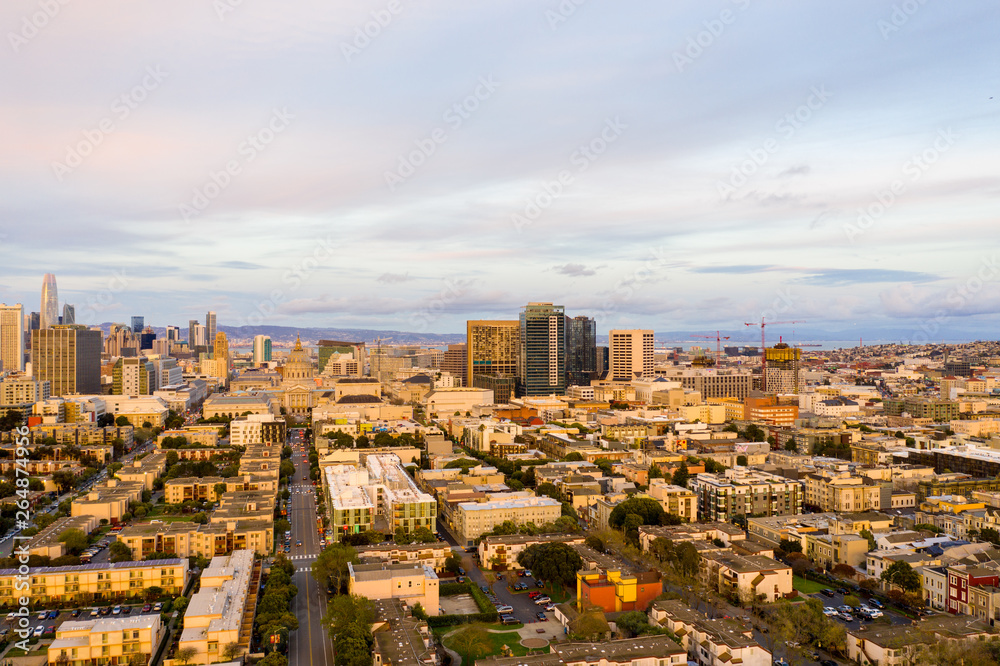 Aerial drone image of San Francisco California USA