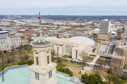 Aerials of Downtown Nashville Tennessee