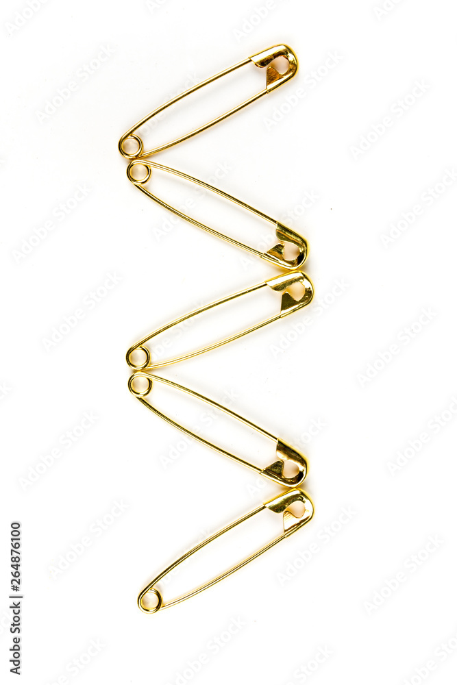Colored safety pins Stock Photo