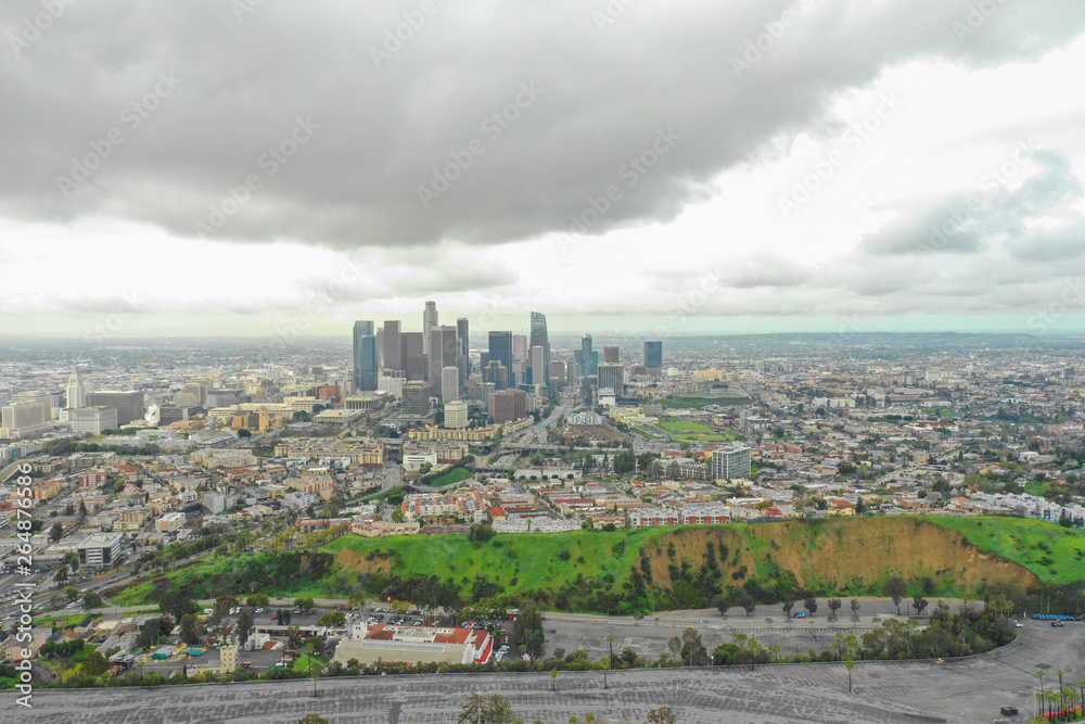 Fototapeta premium Aerial photo Downtown Los Angeles CA