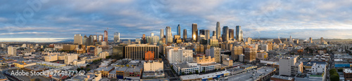 Aerial panorama Los Angeles Downtown all logos removed image