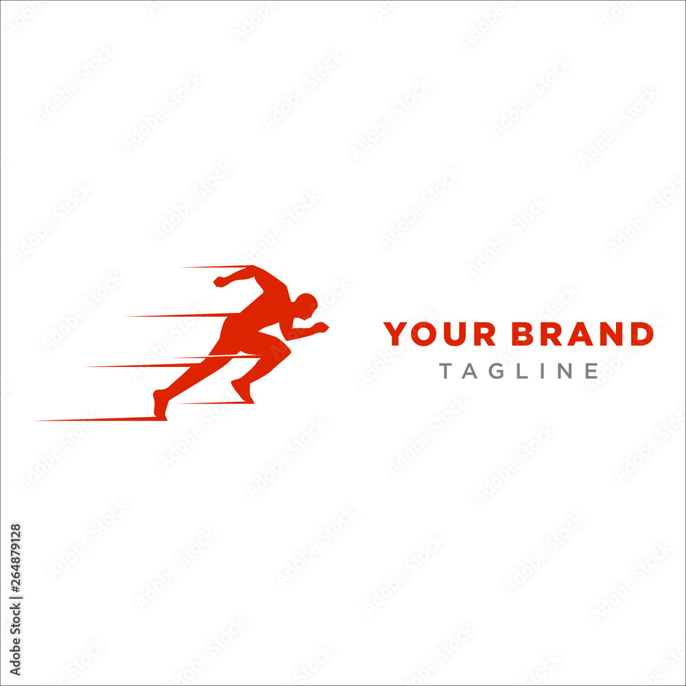 RUNNING LOGO FOR MARATHON EVENT SPRINTER OR SPORT COMPETITION RUNNING LOGO FOR MARATHON EVENT SPRINTER OR SPORT COMPETITION