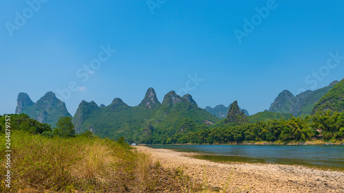 Landscape, the lijiang river, guilin karst mountainous area.The landscape of near guilin, yangshuo county, guangxi, China