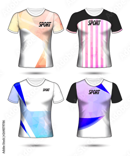 Set of soccer or football jersey template t-shirt style  Design your football club vector illustration
