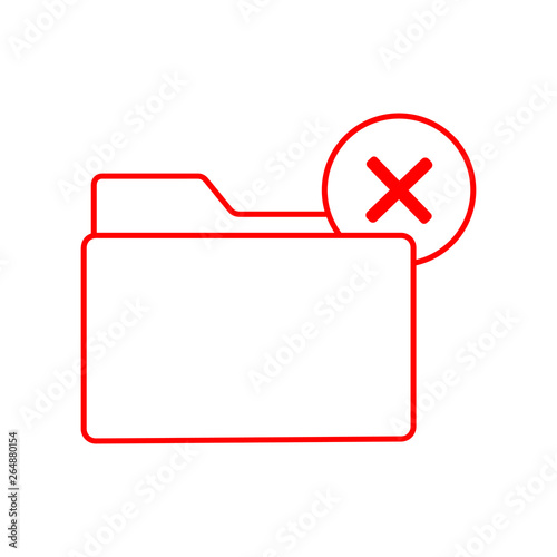 cancel file folder line icon