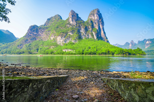 Landscape jiatianxia guilin, lijiang river on the mountain.The landscape of near guilin, yangshuo county, guangxi, China