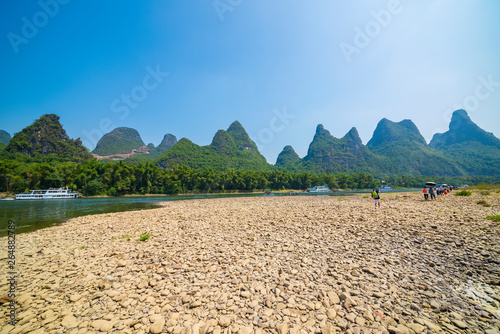Landscape, the lijiang river, guilin karst mountainous area.The landscape of near guilin, yangshuo county, guangxi, China
