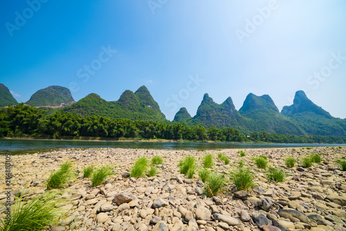 Landscape, the lijiang river, guilin karst mountainous area.The landscape of near guilin, yangshuo county, guangxi, China