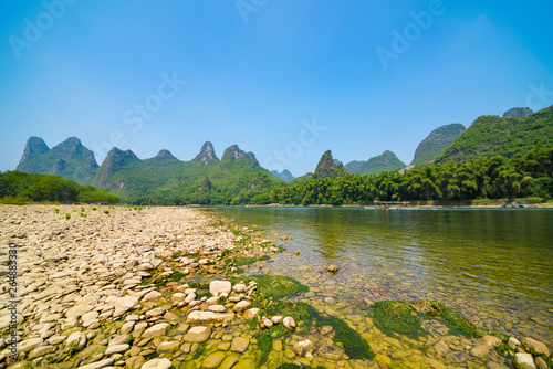 Landscape, the lijiang river, guilin karst mountainous area.The landscape of near guilin, yangshuo county, guangxi, China