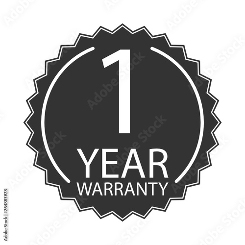 1 year warranty logo vector.