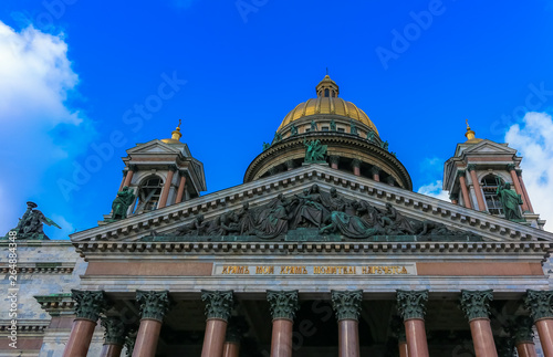 View onto Saint Isaac's Russian Orthodox Cathedral on St. Isaac's Square in Saint Petersburg, Russia