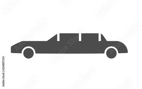 car limousine icon. vector black and white illustration