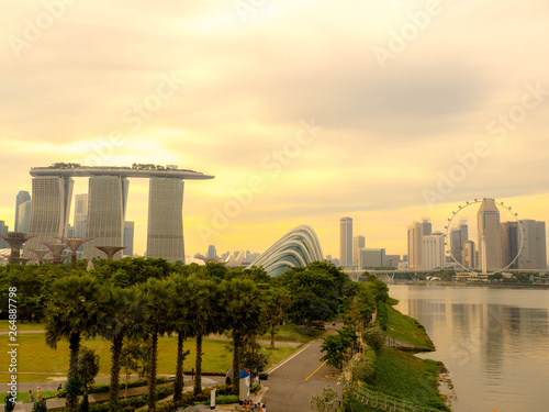 Marina barrage SINGAPORE - NOV 25, 2018: The place is a dam built at the confluence of five rivers, across the Marina Channel between Marina East and Marina South.