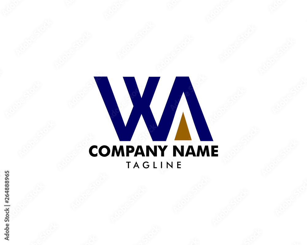 Initial Letter WA Logo Template Design