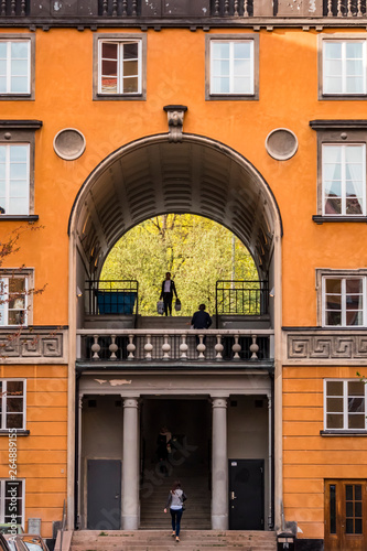Canvas Print Stockholm, Sweden Classic archway on Volundsgatan in Vasastan.