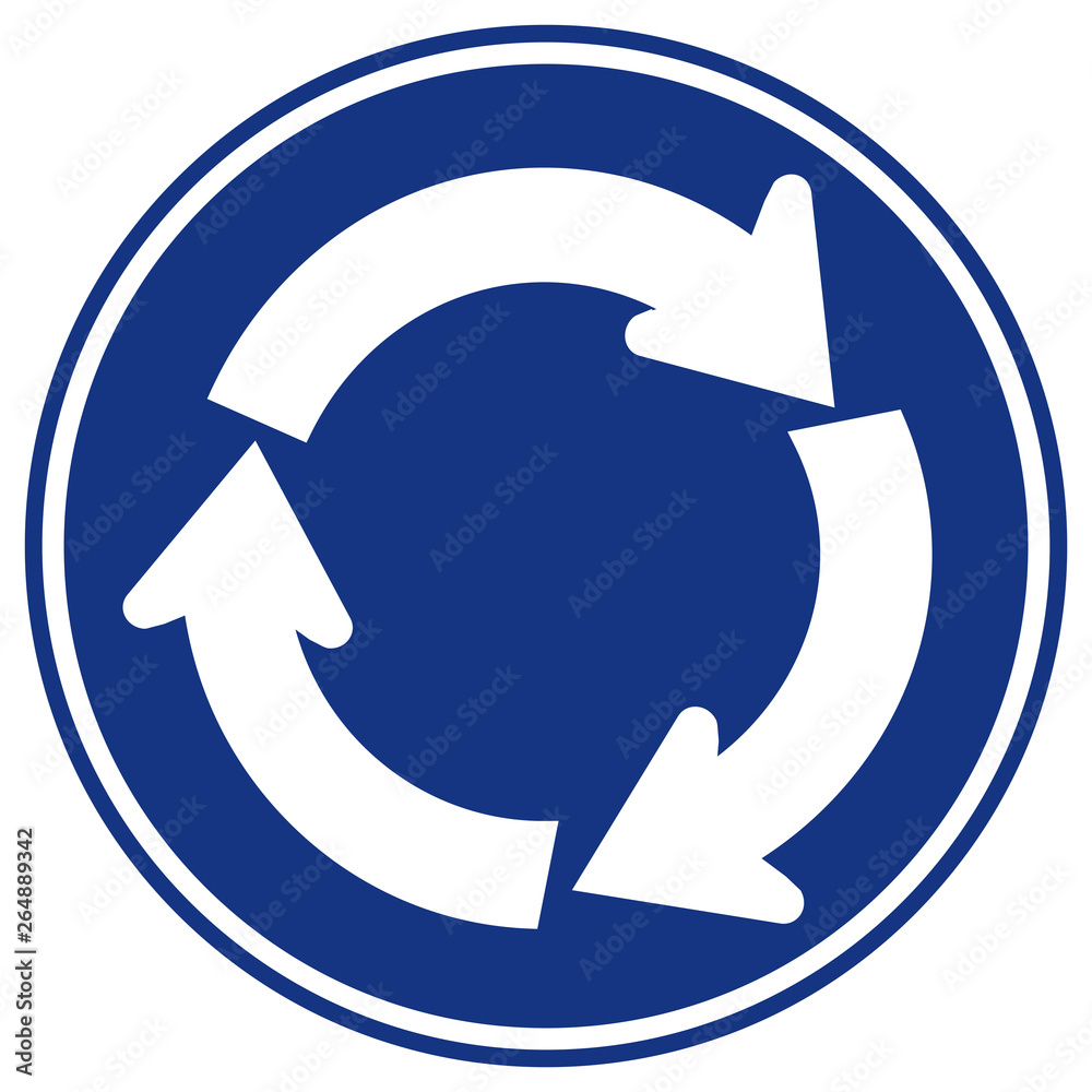 Roundabout Traffic Road Sign,Vector Illustration, Isolate On White Background Icon. EPS10 Roundabout Traffic Road Sign,Vector Illustration, Isolate On White Background Icon. EPS10