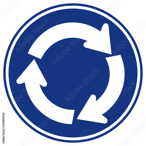 Roundabout Traffic Road Sign,Vector Illustration, Isolate On White Background Icon. EPS10