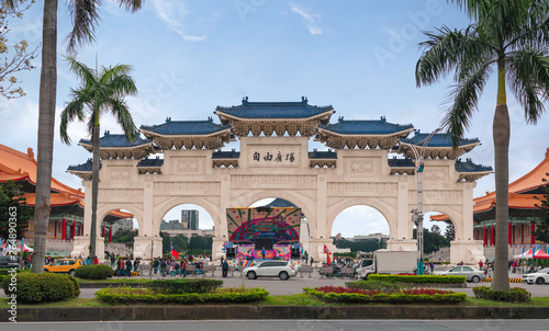 Taiwan February 28 2019. National Chiang Kai-shek Memorial Hall  This is a popular travel destination among tourists visiting Taiwan .