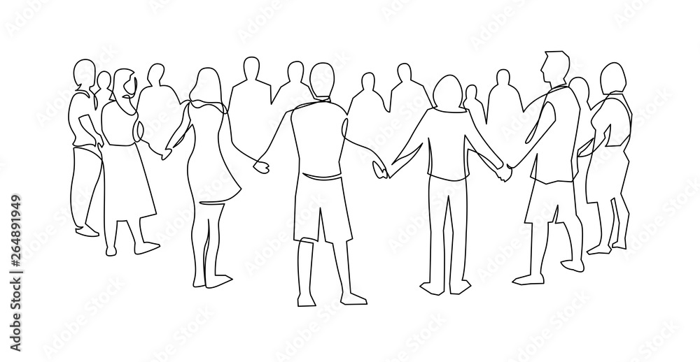 continuous line drawing of holding hands together  Stock Illustration  38079186  PIXTA