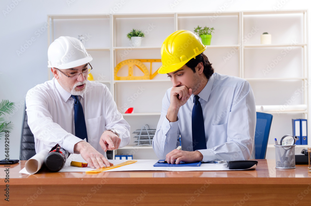 Two engineers colleagues working under project 