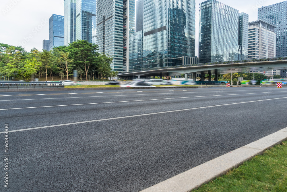 empty road in Shenzhen town Square